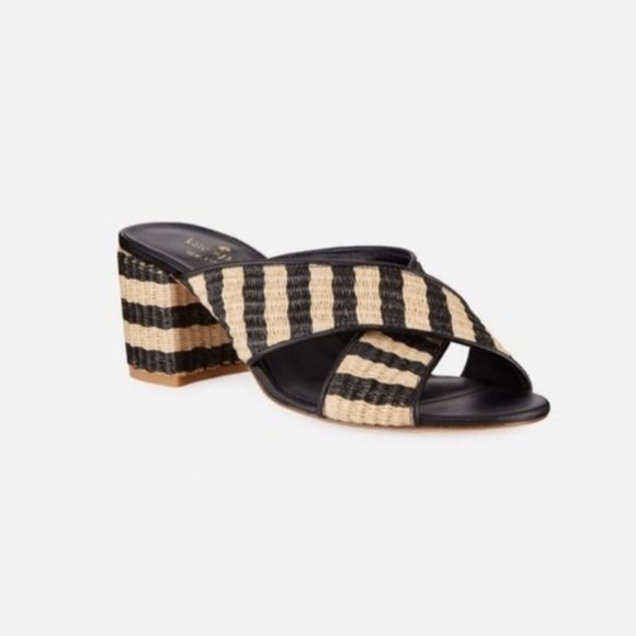 raffia block heel sandal